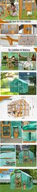 Wooden Chicken Coop 111''×74''×72'' Large Kitten Playpen, Chicken Run with Waterproof Cover and Two Small Doors