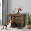 Wooden Dog Crate Furniture with Tray and Double Door