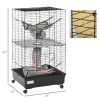 42" Ferret Cage W/ Wheels Brakes, Hammocks, Black