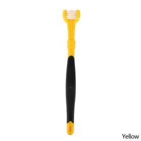 Three Sided Pet Toothbrush Three-Head Multi-angle Toothbrush Cleaning Dog Cat Brush Bad Breath Teeth Care Tool (Color: B05)