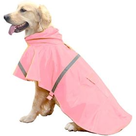 Dog Raincoats for Large Dogs with Reflective Strip Hoodie; Rain Poncho Jacket for Dogs (Color: C3-Lake Blue, size: [XXXL])