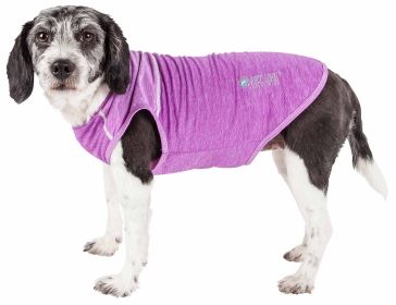 Pet Life Active 'Aero-Pawlse' Heathered Quick-Dry And 4-Way Stretch-Performance Dog Tank Top T-Shirt (Color: Purple, size: X-Large)